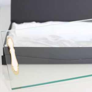 Plateau rectangulaire <span class=keywords><strong>en</strong></span> <span class=keywords><strong>verre</strong></span> <span class=keywords><strong>trempé</strong></span> empilable, plateau de service incassable pour entrée d'escalier de salle de bain extérieure ou usage industriel - Product Image 1