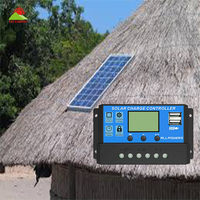 Contrôleur de charge solaire PWM 12V/24V/48V 10A/20A/30A de couleur bleue