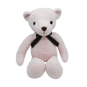 Mainan boneka beruang teddy dengan pita, kain lembut kaki panjang mainan boneka hewan beruang hadiah cantik