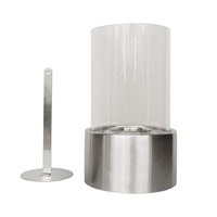 Cheminée de table au bioéthanol en acier inoxydable Bongo Round, modèle BGA11091ST
