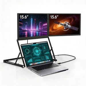 จอภาพพกพาคู่ ODM ขนาด 15.6 นิ้ว FHD 1080P IPS แบบพับได้ สำหรับต่อเป็นจอที่สองของแล็ปท็อป รองรับ Type-C HDMI พร้อมโลโก้สั่งทำได้ - Product Image 1