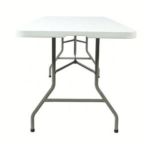 Table pliante portable 6 pieds, blanche, rectangulaire, en plastique, mobilier d'extérieur, pliable, banquet, restauration, camping, tables pliantes - Product Image 2