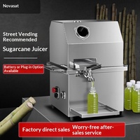 Mini presse à jus de canne à sucre en acier inoxydable, électrique, fonctionnant sur batterie, portable, pour la vente ambulante