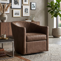 RH OLIVER BARRELBACK SLOPE ARM CHAIR, Moderner weißer Stoffsessel mit geschwungener Rückenlehne, luxuriöser Akzentsessel für das Wohnzimmer