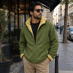 Men Casual Full Zip Outerwear Jacket Breathable Lightweight Fashion <b>Coat</b> for Winter Daily Wear Travel and Streetwear Style - Product Image 4