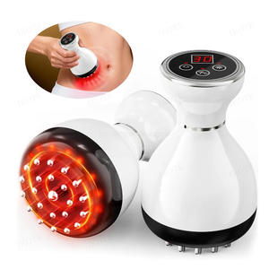 แปรงนวดกระตุ้นกระแสไฟฟ้าไมโครไร้สายสำหรับใช้ที่บ้าน พร้อมแสงสีแดง ช่วยให้ความร้อน ขูดผิว นวดสลายไขมัน กระชับสัดส่วน อุปกรณ์เสริมความงาม - Product Image 1