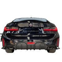 Diffuseur de pare-chocs en fibre de carbone sèche pour BMW Série 3 G20 G28 LCI, pare-chocs de voiture, diffuseur arrière avec feux de freinage horizontaux