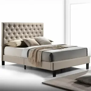 Moldura de cama estofada em couro personalizada de alta qualidade para crianças esteticianizade luxo queen king size