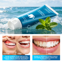 Dentifrice personnalisé à marque privée au fluorure, sel marin et menthe pour dents sensibles, éliminateur de taches, blanchissant, prébiotique