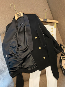 Nuovo Arrivo Cappotto da <span class=keywords><strong>Donna</strong></span> di Qualità in Stile Europeo <span class=keywords><strong>Blazer</strong></span> Monopetto da Ufficio <span class=keywords><strong>con</strong></span> Collo a Scialle e <span class=keywords><strong>Cintura</strong></span> - Product Image 4