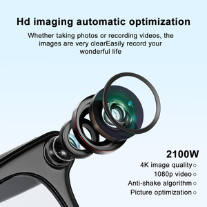 Lunettes Intelligentes Monture en Titane Noir Verres Transparents Contrôle Tactile Caméra 8MP Enregistrement Vidéo 1080P Appel Bluetooth Transition IA - Product Image 2