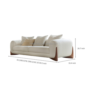 Stile italiano minimalista sezionale divano in tessuto di flanella per la casa soggiorno mobili ad angolo arredo - Product Image 6