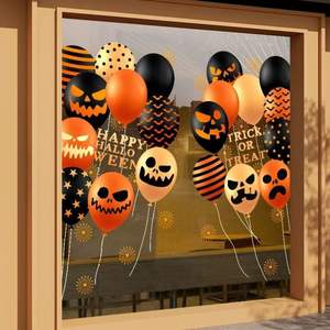 Autocollants pour fenêtre de Halloween Autocollants de <span class=keywords><strong>film</strong></span> électrostatique de scène de ballon de crâne pour l'installation d'événement de porte en verre Fournitures de vacances - Product Image 4