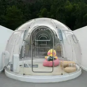 ポリカーボネート透明クリア屋外ドームハウス高級テントホテルPCグランピングドーム