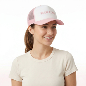 Casquette Trucker en Mousse Broderie 3D Gonflée Personnalisée Luxe SHINY, <span class=keywords><strong>Couronne</strong></span> Haute, 5 Panneaux, Maille Y2K pour Marques <span class=keywords><strong>de</strong></span> Streetwear Premium - Product Image 3