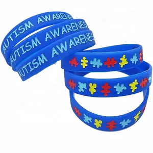 Pulseira Autism Inspirational Autism Awareness Wristbands Autismo Colorido Silicone Motivacional Pulseiras para Crianças Homem Adulto