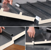 Panneaux muraux sandwich en aluminium isolés en PU, résistants aux intempéries, longue durée de vie, pour hôtels, usines, entrepôts frigorifiques