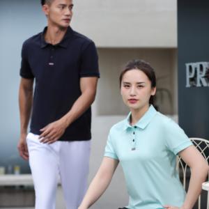 เสื้อกอล์ฟผู้ชาย/ผู้หญิง แขนสั้น กระดุมหน้า สีพื้น ผ้าถักคุณภาพสูง ไนลอน โพลีเอสเตอร์ สแปนเด็กซ์ ไม่เป็นขุย - Product Image 5