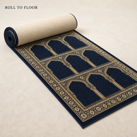 Tapis de prière en laine et nylon jacquard, fabriqué à la machine, épaisseur 15 mm, lavable, antidérapant, pour mosquée et salle de prière musulmane (Masjid)