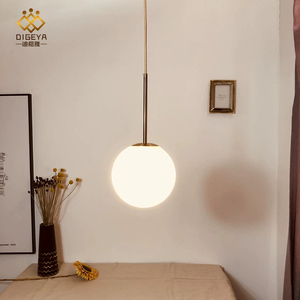 Lampe suspendue en verre minimaliste moderne pour chambre à coucher, salle à manger, bar, café, îlot de cuisine, globe rond suspendu - Product Image 4