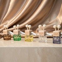 Diffuseur de parfum pour voiture en verre ambré vert dégradé classique de 8 ml avec bouchon à vis noir, bouteille épaisse de 2 cm, pour huiles essentielles et désodorisant