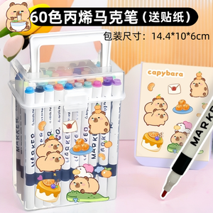 Juego de rotuladores acrílicos de 48 colores, <span class=keywords><strong>acuarela</strong></span> pintable <span class=keywords><strong>en</strong></span> piedra, productos de plástico cerámico para suministros de arte para estudiantes - Product Image 2