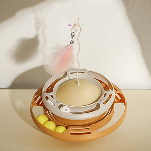 Vendedor caliente 2025 Venta directa de fábrica 2 niveles Juguetes divertidos para mascotas Tocadiscos <span class=keywords><strong>Crazy</strong></span> Ball Disk Juguetes interactivos para gatos para mascotas - Product Image 4
