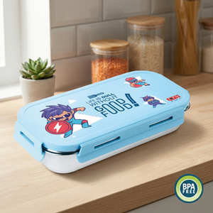 Boîte à lunch rectangulaire FLORET en acier inoxydable avec couvercle en plastique pour enfants, design mignon, sans BPA, anti-fuite - Product Image 3