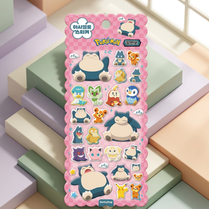 pokemon Marshmallow 3D Puffy Cartoon PVC <b>Stickers</b> Snorlax Korean Cute Character Soft UV Printed UV Varnishing Diary <b>Laptop</b> - Product Image 1