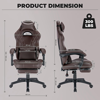 Envío Gratis Silla Gaming de Oficina Nueva de Cuero Barata para Chile y Brasil con Brazos Reclinables Giratorios y Masaje Lumbar