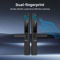Cerradura Inteligente para Puerta Exterior KROVI XC06, Impermeable, de Aleación de Aluminio, Digital, Multi-idiomas, Alta Seguridad, con Huella Dactilar, Código, Tarjeta y Llave