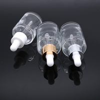Bouteilles d'échantillons en verre de 30 ml avec bouchon en caoutchouc, compte-gouttes, bouteilles d'huile essentielle transparentes givrées, bouteilles vides, liquide essentiel