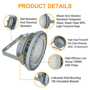 Lámpara a Prueba de Explosiones LED Bbier para Áreas Peligrosas, Aleación de Aluminio ATEX, 250W, Clasificación IP66, 5000K, 100-277V - Product Image 2