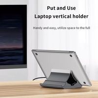 Support universel vertical pour ordinateur portable en plastique ABS + silicone, support de tablette à détection de gravité, réglable et pliable, 17 pouces, iPad, Macbook Pro