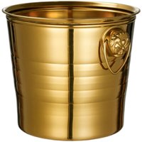 Seau à glace en acier inoxydable doré épais avec tête de tigre, durable, logo personnalisé pour bar, fête, boissons gazeuses, bière