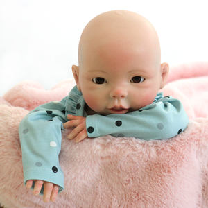 Poupée bébé reborn en silicone pleine grandeur de 46 cm, adorable, jouet doux pour filles, mini jouet qui boit du lait pour enfants - Product Image 1