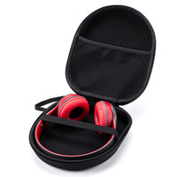 Étui rigide pour casque audio EVA pour casque supra-auriculaire, sac de voyage portable antichoc avec poche en filet, boîte de rangement universelle