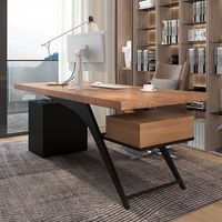 Bureau d'ordinateur en bois massif simple, durable et moderne pour le bureau à domicile, bureau créatif pour chef/president