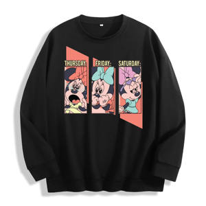 <span class=keywords><strong>Felpa</strong></span> girocollo con grafica Minnie Mouse Weekday Mood Collage, magazzino USA, 6 colori - Product Image 5