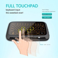 Mini Teclado Inalámbrico 2.4G con Retroiluminación y Panel Táctil de Pantalla Completa, Batería de Litio Recargable Integrada