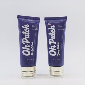 Vente flash : tube cosmétique souple en plastique de 70 ml et 100 ml, diamètre 40 mm, pour lotion corporelle, avec bouchon double à clapet doré en acrylique - Product Image 1