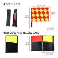 Ensemble de drapeaux d'arbitre de football pour le football Drapeaux de juge de ligne à carreaux Cartes d'arbitre avec livre d'enregistrement et crayon Sifflet d'arbitre pour le sport