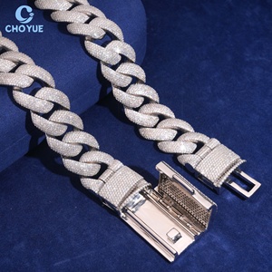 Moissanite 925 Silver Cuban Link Necklace Fully <b>Iced</b> <b>Out</b> Rhodium Plated Statement Jewelry Unisex Luxury Hip Hop <b>Chain</b> - Product Image 2