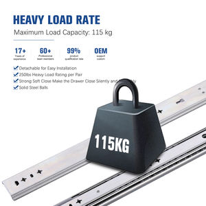 Foxslide冷間圧延鋼ソフトクローズスライド53Mm 115Kg耐錆ボールベアリングRvトレーラー引き出し用 - Product Image 4