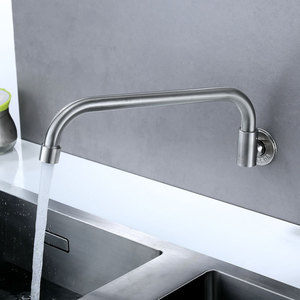 Wall Mounted Single <b>Handle</b> Cold Water Faucet Ceramic Valve Core Minimalist Style Kitchen Sink <b>Tap</b> 1.0-1.9gal/m - Product Image 1