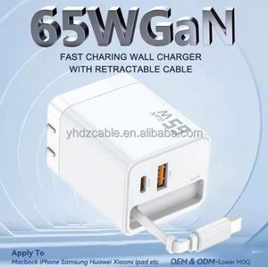 2025 65W Phone Charger <b>Adapter</b> Multi-Port 3-in-1 Retractable Telescopic <b>Adapter</b> Smart PD 3.0 Super Fast Charging Wall <b>Plug</b> - Product Image 2
