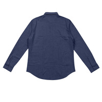 Kemeja Linen Lengan Panjang Pria dengan Kerah Kancing dan Dua Saku Dada, Kemeja Kerja Kasual untuk Luar Ruangan, Logo Dapat Disesuaikan