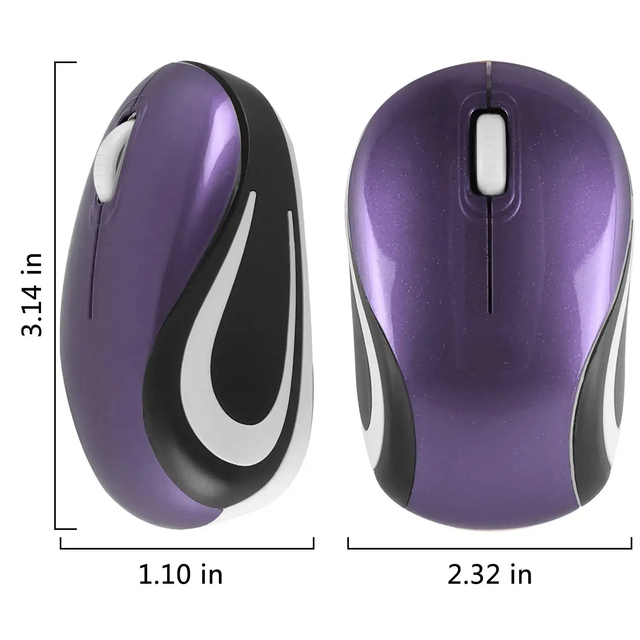 Mini Optical Wireless Mouse for Kids 3-7 Years LED Backlit Portable USB Receiver 3-Button Right Hand Orientation in Stock