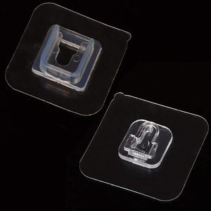 Waterproof Eco-Friendly 2-Pack Hanging <b>Hook</b> Removable Double-Sided Adhesive Plastic Solid Transparent Wall Mounted Sticky <b>Tools</b> - Product Image 4