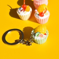 Cabochons plats en résine 3D en forme de gobelet à gâteau, fruits miniatures en PVC pour matériaux de fabrication artisanale et décoration DIY